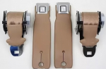 Click Here For Full Product Info E9782 SEAT BELT SET-RETRACTABLE LAP(ONLY)-STAR BURST BUCKLE W-SLEEVES-IN COLORS-PAIR-72-77