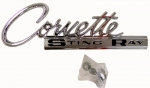 Click Here For Full Product Info E3153 EMBLEM-REAR DECK-CORVETTE STING RAY-WITH FASTENERS-EACH-63-65