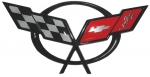 Click Here For Full Product Info E9167 EMBLEM-REAR DECK-CROSS FLAG-97-04
