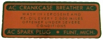 Click Here For Full Product Info E9566 DECAL-OIL CAP CLEANING INSTRUCTIONS-WATER SOLUBLE-56-57