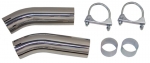 EC551 EXHAUST TIPS-POLISHED STAINLESS STEEL-NON FLARED-WITH CLAMPS-PAIR-74-82