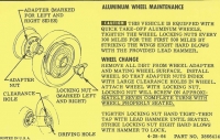 13023 INSTRUCTIONS-ALUMINUM KNOCK OFF WHEELS-FOR GLOVE BOX OWNERS MANUAL-64-66