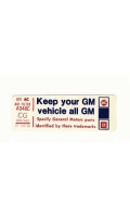 13570 DECAL-KEEP YOUR CAR ALL GM-80