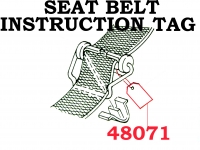 48071 TAG SET-SEAT BELT RETRACTOR INSTALLATION INSTRUCTIONS-W/ ATTACHING WIRE-2 PIECES-65-66