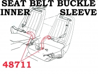 48711 SLEEVE SET-SEAT BELT BUCKLE-INNER-7 3/4 INCHES LONG-COLORS-PAIR-70-73