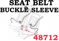 48712 SLEEVE SET-SEAT BELT BUCKLE-8.5 INCHES LONG-BLACK-PAIR-74-82