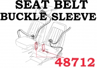 48712 SLEEVE SET-SEAT BELT BUCKLE-8.5 INCHES LONG-BLACK-PAIR-74-82