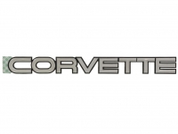 88888G EMBLEM-REAR LETTER UNIT-CORVETTE-BLACK-SILVER-84-90-DISCONTINUED