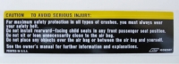 E11346 DECAL-SUN VISOR AIR BAG WARNING-90-96