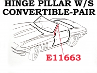 E11663 WEATHERSTRIP-HINGE PILLAR-CONVERTIBLE-USA-PAIR-63-67