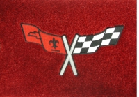 E1168 MAT SET-FLOOR-LLOYD'S ULTIMATS-EMBROIDERED APPLIQUE CROSS FLAGS LOGO-COLORS-PAIR-63-67