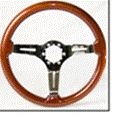 E13320 WHEEL-STEERING-MAHOGANY-LAMINATED-CHROME SPOKES-14 INCH-69-82