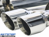 E13437 EXHAUST-NXTSTEP POLISHED T304 STAINLESS STEEL-305 INCH DUAL WALL TIPS-CAT BACK-84-85