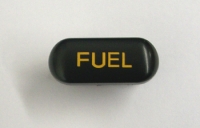 E13471 BUTTON-FUEL-BLACK WITH ORANGE LETTERS-92-93