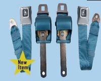 E13688 SEAT BELT SET-OE STYLE RETRACTABLE LAP-GM BUCKLE-COLORS-PAIR-66L-67