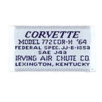 E13920 LABEL-SEAT BELT-ORIGINAL STYLE WOVEN CORVETTE-64