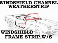 E14016 WEATHERSTRIP KIT-WINDSHIELD-USA-2 PIECE-53-55