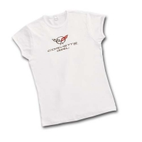 E15609 SHIRT-LADIES-JUNIOR-CORVETTE GIRL-WHITE