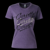 E15612 SHIRT-LADIES-JUNIORS-CORVETTE-BLENDED COTTON-HEATHER PURPLE