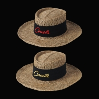 E15685 HAT-STRAW-EARLY MODEL-EMBROIDERED CORVETTE EMBLEM-ONE SIZE-2 COLORS DISCONTINUED