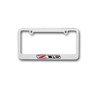 E15724 FRAME-LICENSE PLATE-Z06 505HP CORVETTE-CHROME