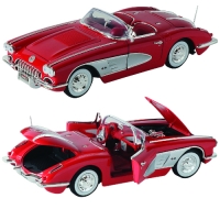 E15742 MODEL-DIE CAST-1958 CORVETTE-RED OR BLACK-NO LONGER AVAIALBE.