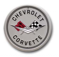 E15780 SIGN-EARLY CORVETTE CROSSFLAGS