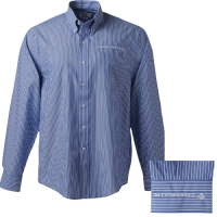 E15879 SHIRT-MEN'S CORVETTE LONGSLEEVE PIN STRIPE-BLENDED COTTON-FRENCH BLUE