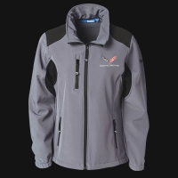 E15880 JACKET-LADIES-C7 SOFTSHELL-GREY-BLACK