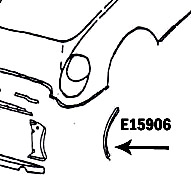 E15906 BONDING STRIP-RADIATOR SUPPORT VERTICAL-PRESS MOLDED WHITE-LEFT-53-55