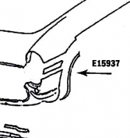 E15937 BONDING STRIP-FRONT WHEEL OPENING-PRESS MOLDED-WHITE-LEFT FRONT-56-57