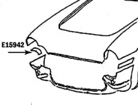 E15942 BONDING STRIP-GRILLE OPENING CORNER-WHITE-RIGHT HAND-56-57