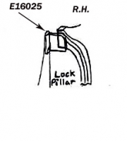 E16025 REINFORCEMENT-LOCK PILLAR-UPPER-PRESS MOLDED-WHITE-RIGHT-56-60