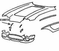 E16072 BONDING STRIP-INNER FENDER TO SURROUND-PRESS MOLDED-WHITE-RIGHT HAND-58-62