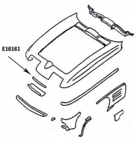 E16161 BONDING STRIP-UPPER GRILLE PANEL-PRESS MOLDED-GRAY-63-65