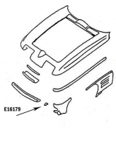 E16179 BONDING STRIP-LOWER PANEL-PRESS MOLDED-GRAY-LEFT HAND-65-66