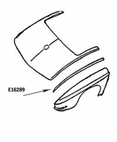 E16289 BONDING STRIP-REAR FENDER-UPPER-PRESS MOLDED-WHITE-RIGHT HAND-63-65