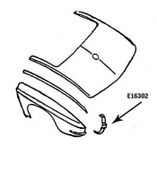 E16302 BONDING STRIP-TAILLAMP-VERTICAL-PRESS MOLDED-WHITE-LEFT HAND-63