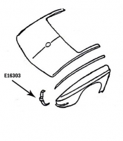 E16303 BONDING STRIP-TAILLAMP-VERTICAL-PRESS MOLDED-GRAY-RIGHT HAND-63