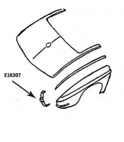 E16307 BONDING STRIP-TAILLAMP-VERTICAL-PRESS MOLDED-GRAY-RIGHT HAND-64-66