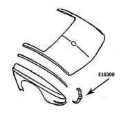 E16308 BONDING STRIP-TAILLAMP-VERTICAL-PRESS MOLDED-GRAY-LEFT HAND-64-66