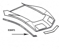 E16471 BONDING STRIP-FENDER-FRONT UPPER-PRESS MOLDED-BLACK-RIGHT HAND-68-72