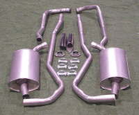 E1661A EXHAUST SYSTEM-ALUMINIZED-2 INCH-SMALL BLOCK-AUTOMATIC-68-72