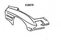 E16679 FRONT END-HALF-DOOR TO CENTER OF HOOD-HAND LAYUP-NO PLATES-RIGHT HAND-63-64