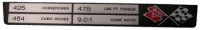 E1787 PLATE-ENGINE DATA-CONSOLE-LS-6 454-425-71