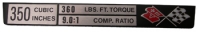 E1789 PLATE-ENGINE DATA-CONSOLE-LT-1 350-72