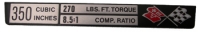 E1791 PLATE-ENGINE DATA-CONSOLE-L-48 350-73-74