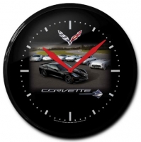 E18816 CLOCK-BATTERY OPERATED-14-CARS AND EMBLEMS-C7