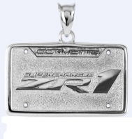 E18854 JEWELRY-LICENSE PLATE-.925 STERLING SILVER-CORVETTE C6-ZR1
