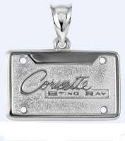 E18858 JEWELRY-LICENSE PLATE-.925 STERLING SILVER-CORVETTE STING RAY